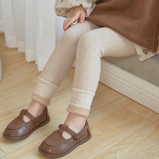 【1Y-14Y】Girls' Fleece-Lined Thick Warm Leggings