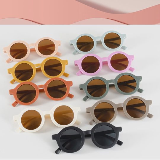 Kids Casual Retro Multicolor Visor Sunglasses