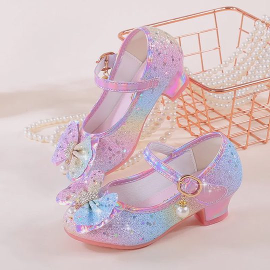 Girls' Colorful Sequin Crystal Princess Shoes