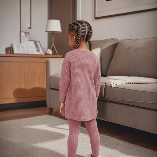 【3Y-10Y】3-piece Girls Solid Color Vest Pants And Outwear Set