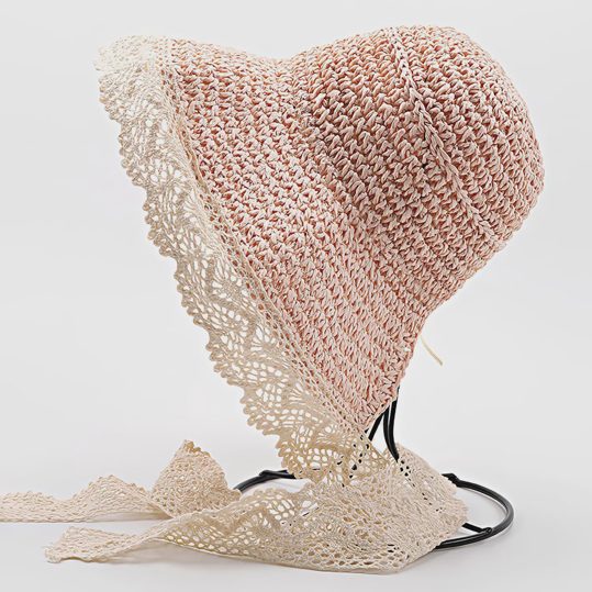 【6M-4Y】Girls Stylish Lace Straw Hat