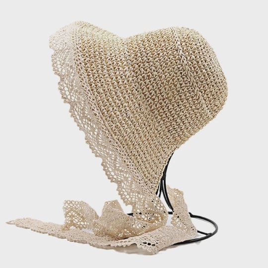 【6M-4Y】Girls Stylish Lace Straw Hat