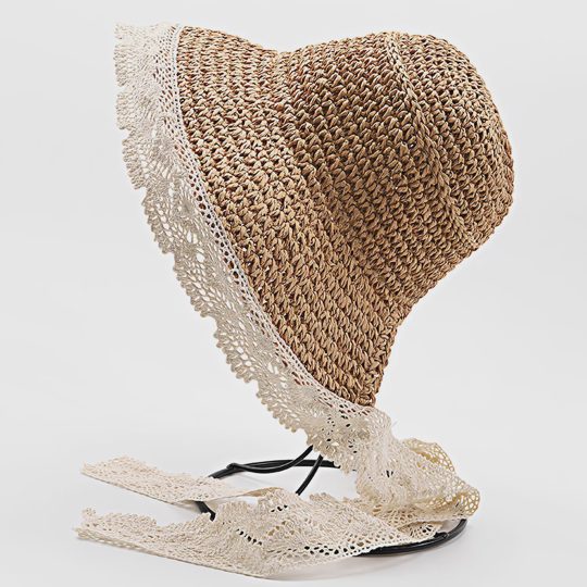 【6M-4Y】Girls Stylish Lace Straw Hat