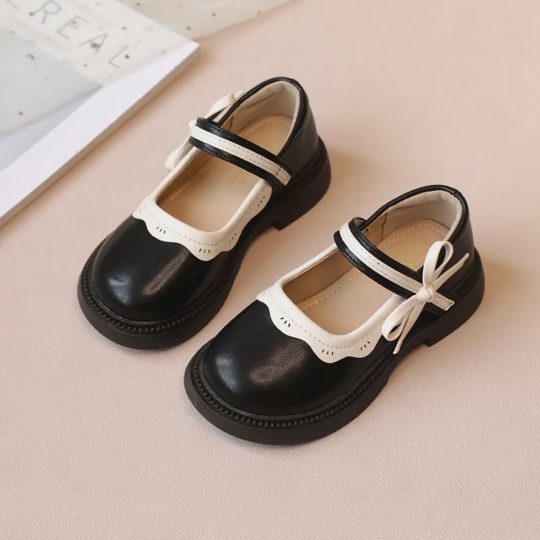 Girls Sweet Bow PU Shoes