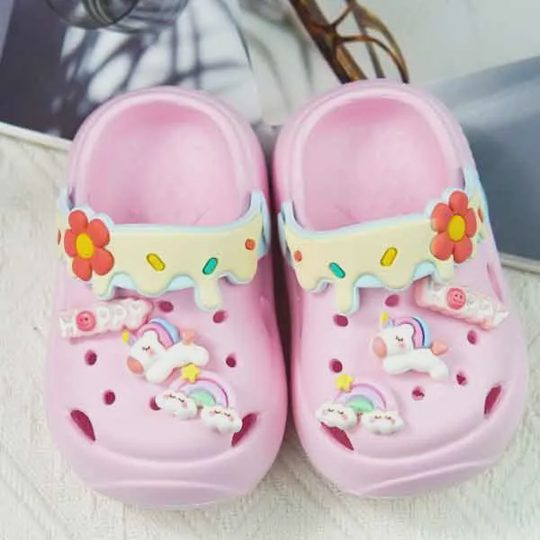 Kids Cute Flower Pattern Design Slippers Beach Shoes