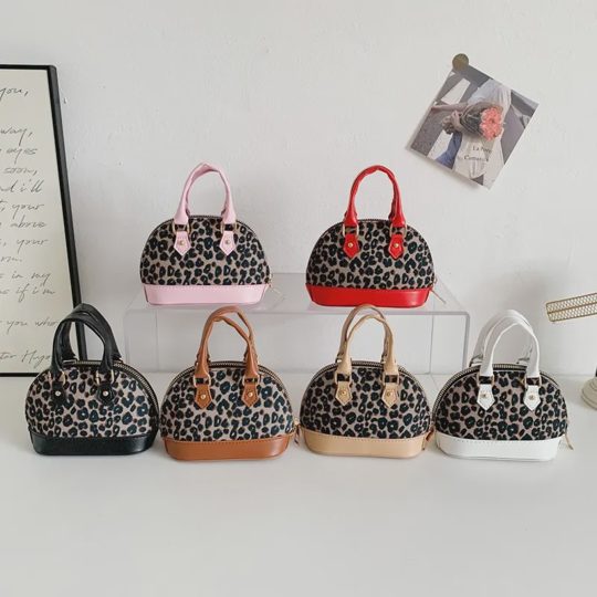 Girls' Leopard Print Mini Shell Handbag Crossbody Coin Purse