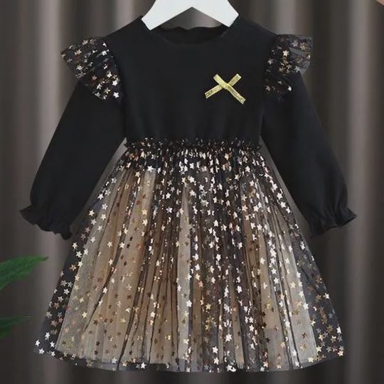 【12M-6Y】Girls' Sparkling Star Tulle Princess Dress