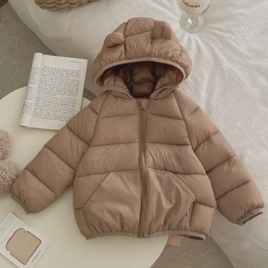 【12M-5Y】Unisex Lightweight Short Hooded Cotton Jacket