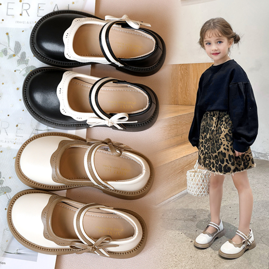 Girls Sweet Bow PU Shoes