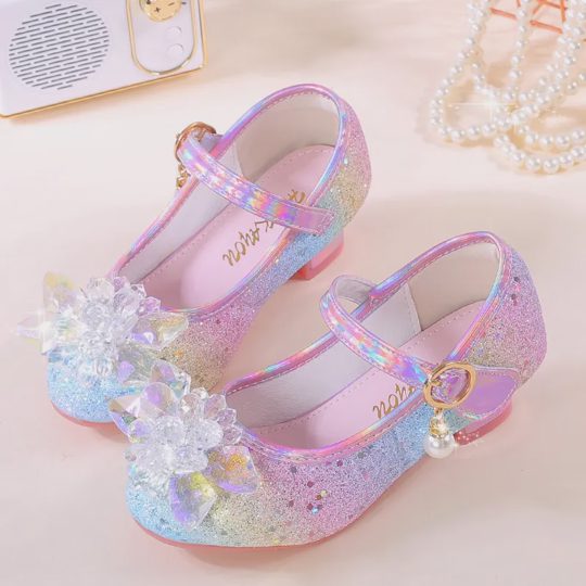 Girls' Colorful Sequin Crystal Princess Shoes