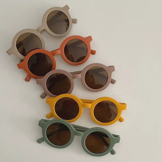 Kids Casual Retro Multicolor Visor Sunglasses