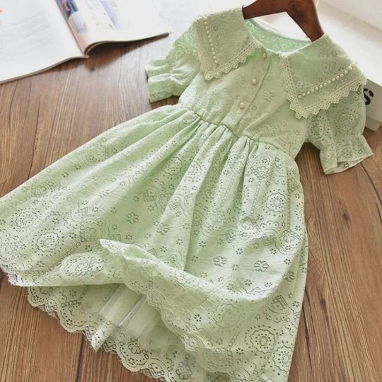 【3Y-13Y】Girls Lace Short Sleeve Dress