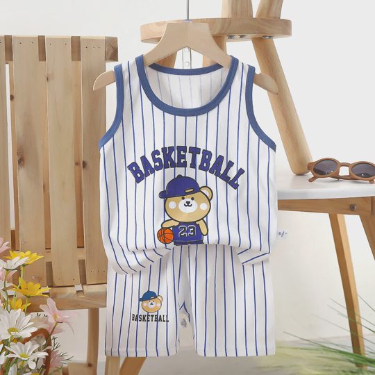 【6M-6Y】Unisex Fun Cartoon Print Tank Top Set