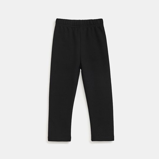 【18M-10Y】Girls Casual Padded Fleece Solid Color Leggings