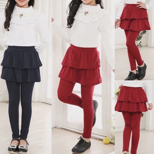 【2Y-11Y】Girls Multicolor Ruffle Leggings
