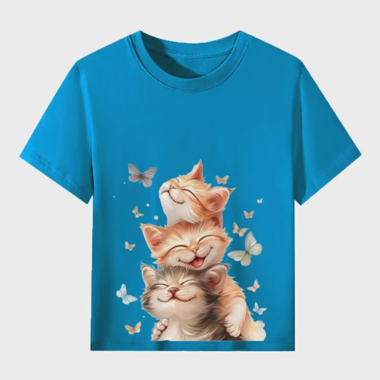 【2Y-13Y】Smiling Kittens & Butterflies Toddler T-Shirt