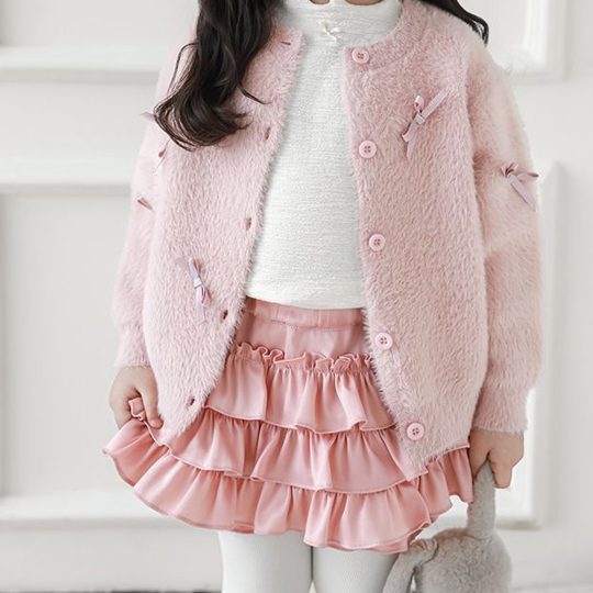 【12M-8Y】Girls Stylish Multi-Layered Ruffled Solid Color Skirt