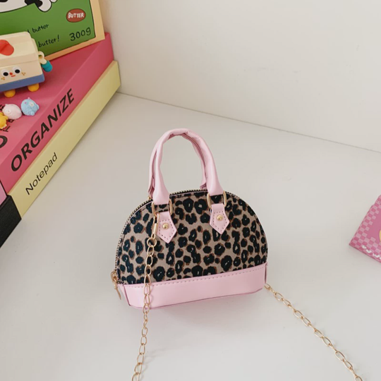Girls' Leopard Print Mini Shell Handbag Crossbody Coin Purse