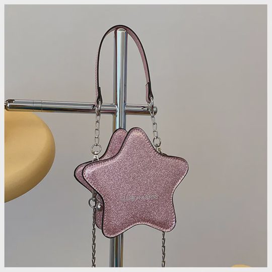 Girls Fashion Glitter Leather Star Crossbody Bag