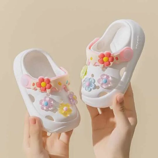 Kids Cute Flower Pattern Design Slippers Beach Shoes
