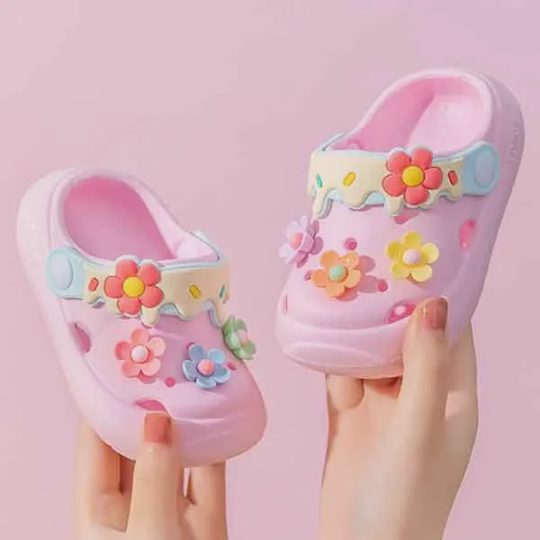 Kids Cute Flower Pattern Design Slippers Beach Shoes