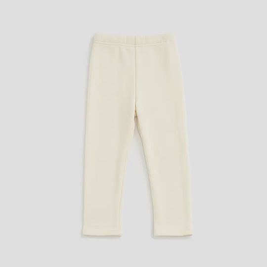 【18M-10Y】Girls Casual Padded Fleece Solid Color Leggings